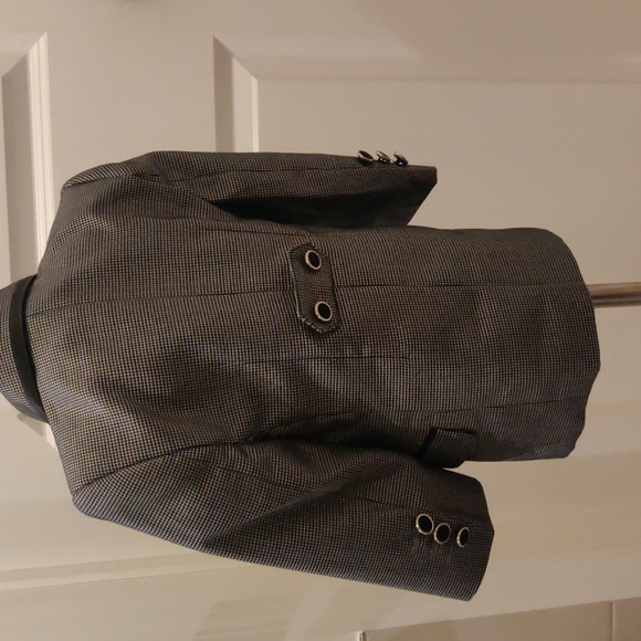 Mini World, Black/gray boys one button front closure Formal Blazer - Picture 4 of 13